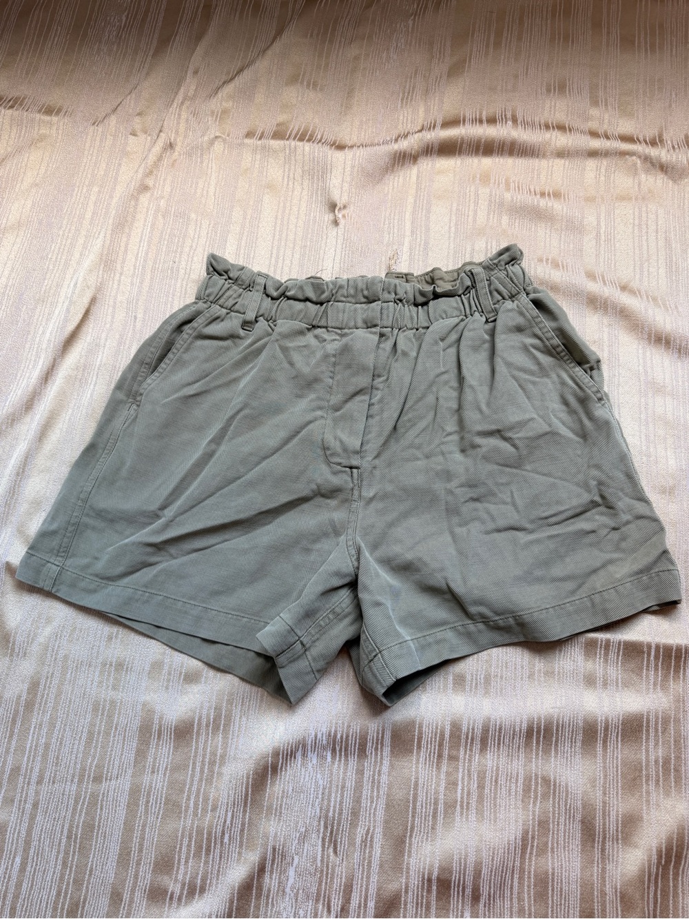 Rails High-Waist Paperbag Shorts in Olive